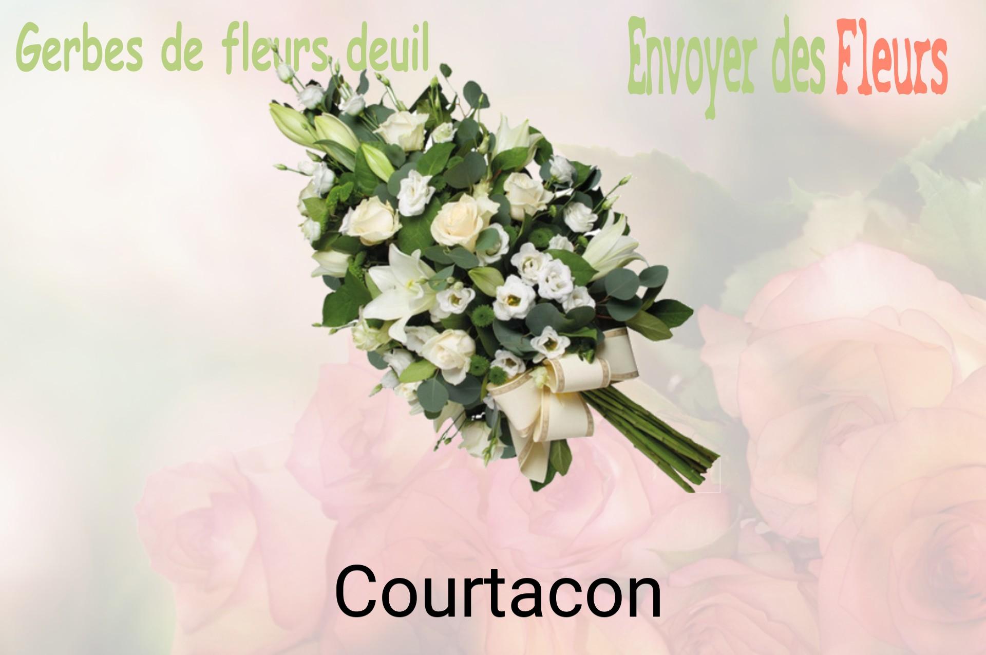 Gerbe de fleurs de deuil livrée à Courtacon
